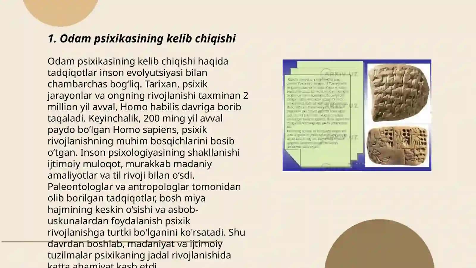 Odam psixikasining paydo bo'lishi va taraqqiyoti 3