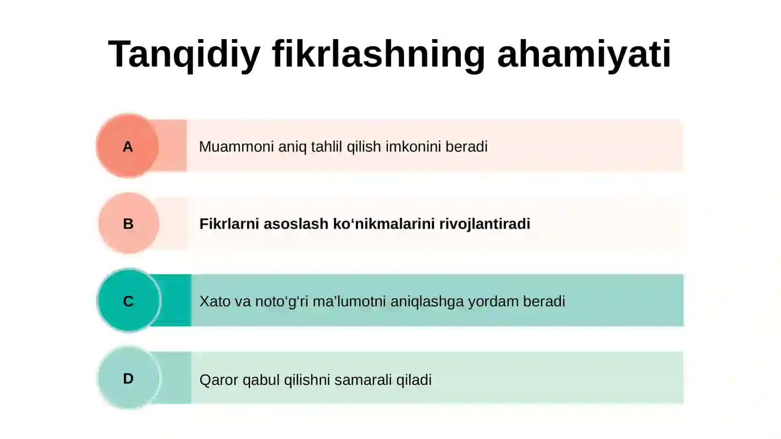 Tanqidiy fikrlash ochiq dars 3