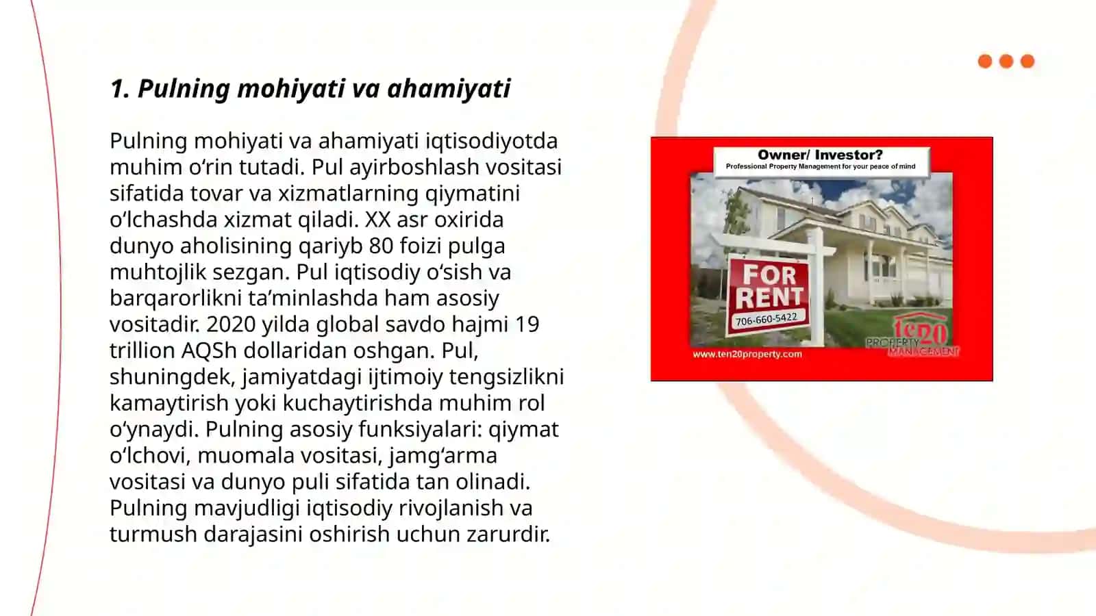 Pulning xususiyatlari 3