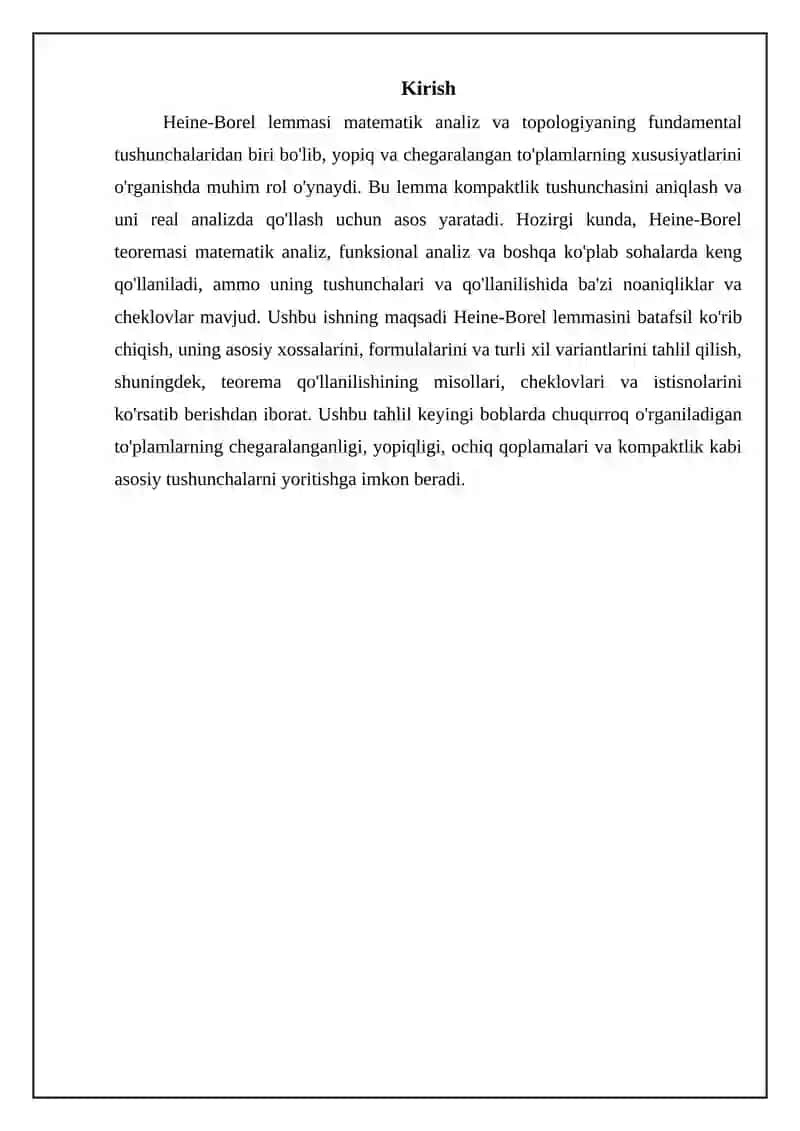 Geyne-Borel lemmasi va xossalari, asosiy formulalari 3