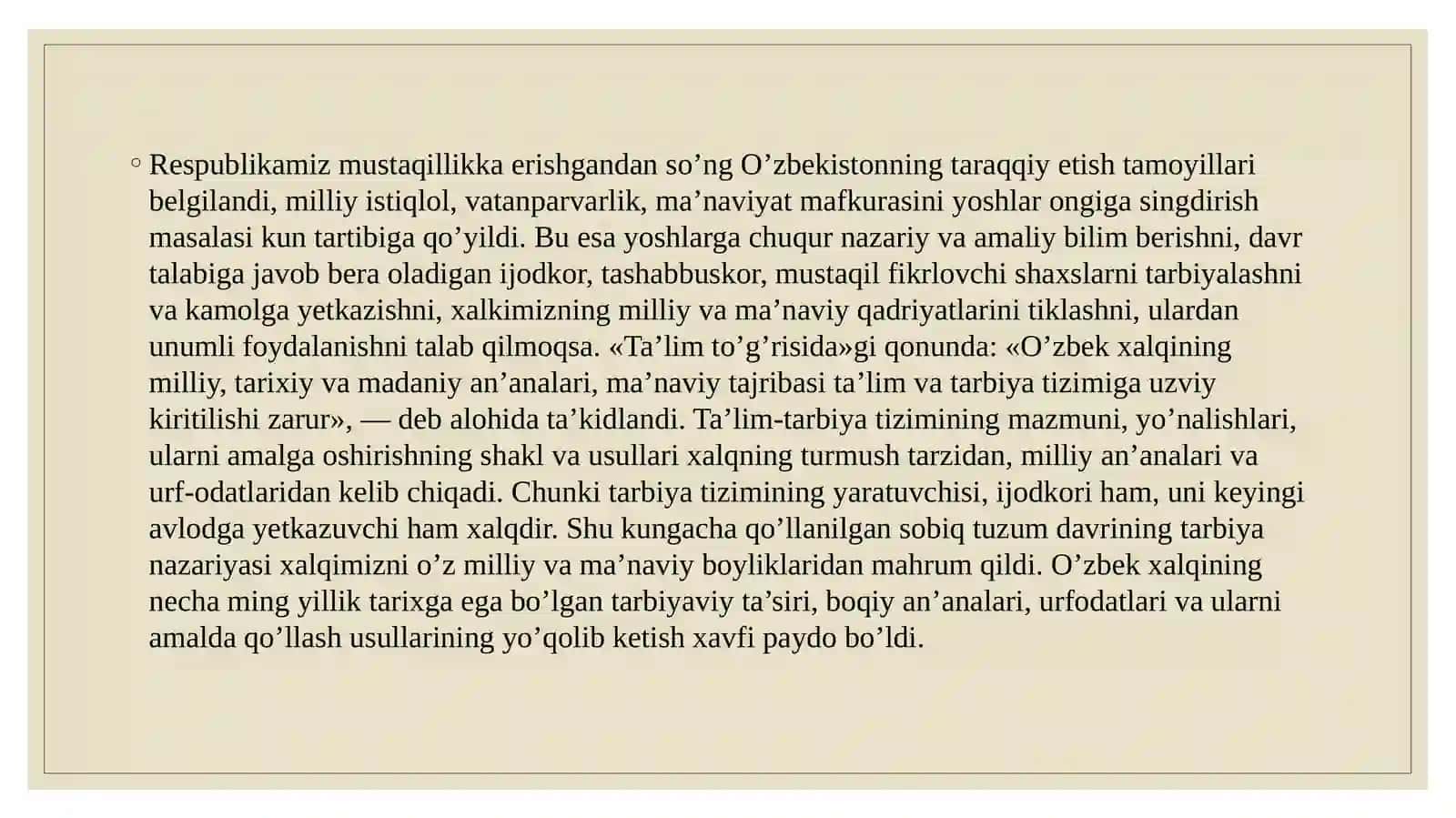 Xalqpedagogikasining mazmun mohiyati 3
