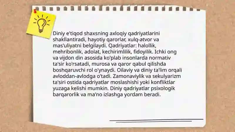 Diniy e'tiqod va shaxsning individual xususiyatlari 3