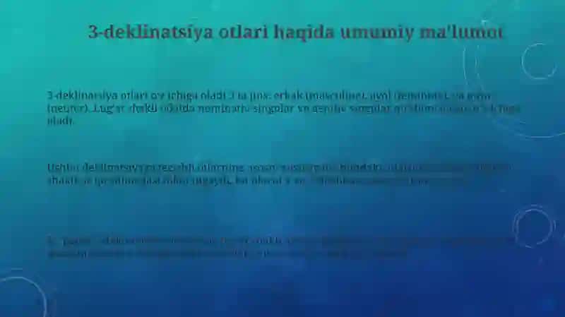 3-deklinatsiya otlari 3
