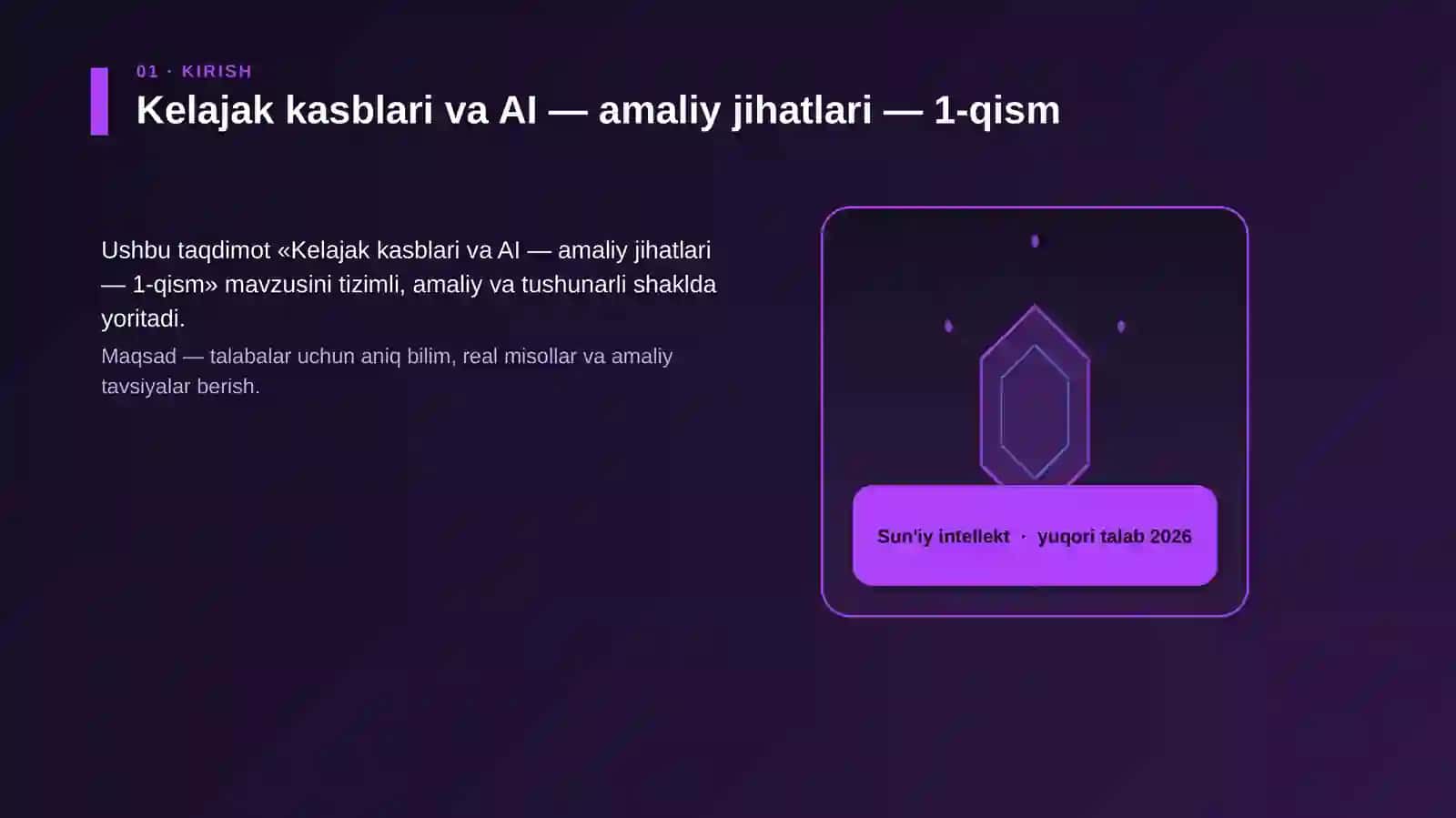 Kelajak kasblari va AI — amaliy jihatlari — 1-qism 3
