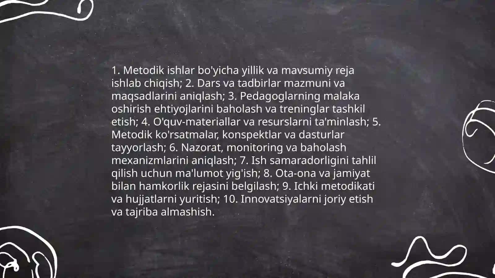Maktabgacha ta'lim tashkiloti bo'yicha method ishlarini tashkil etish vazifalari 3
