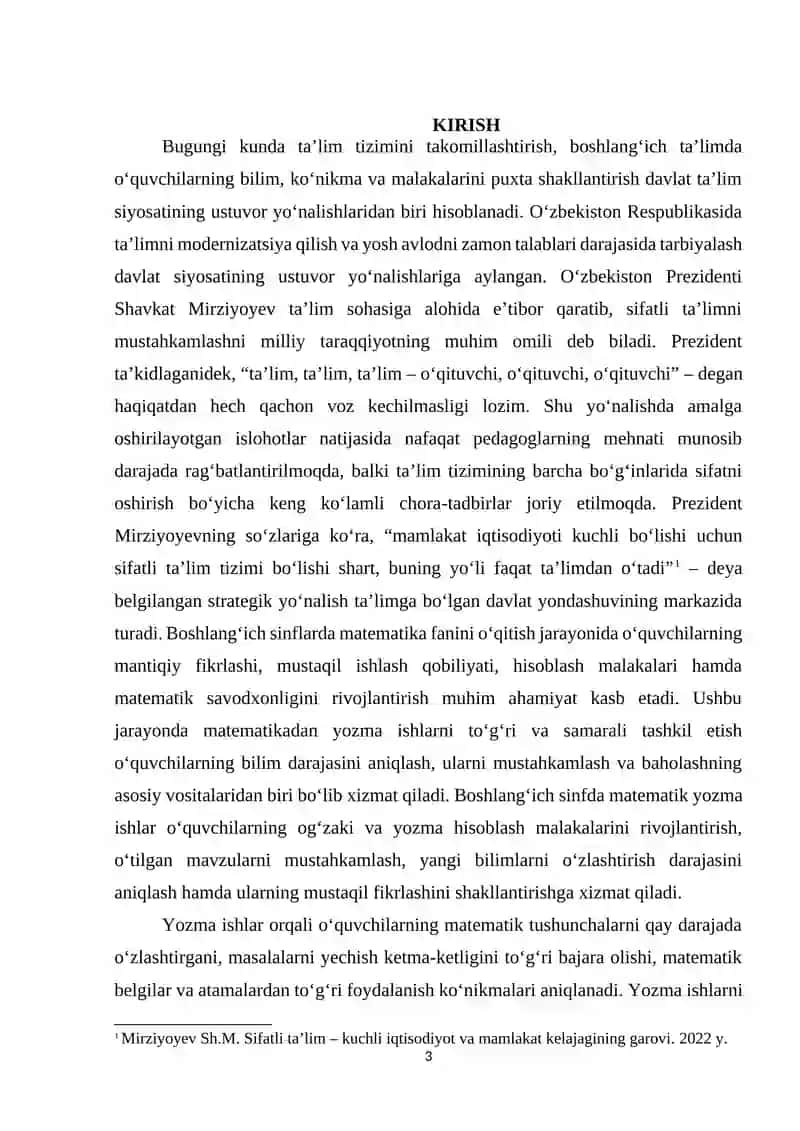 Matematikadan yozma ishlarni tashkil etish metodikasi 3