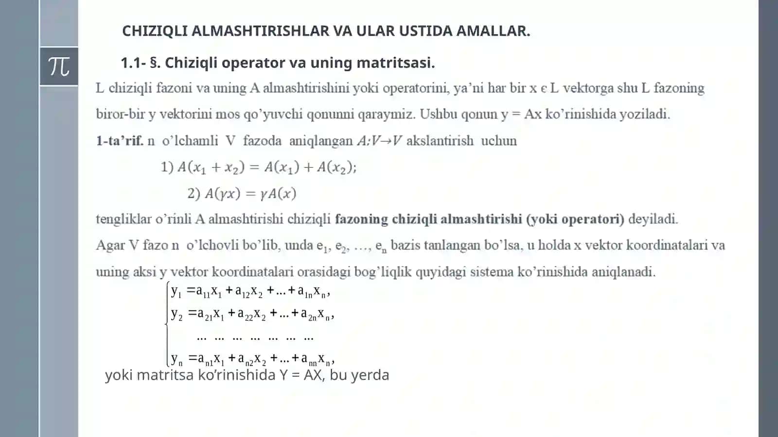 Chiziqlialmashtirishning Jordan normalshakli 3