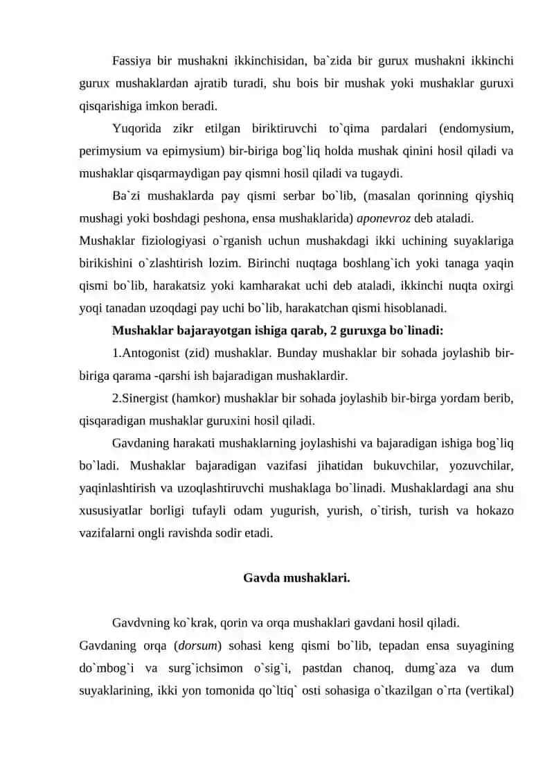 Mushaklar haqida umumiy ma`lumot 3