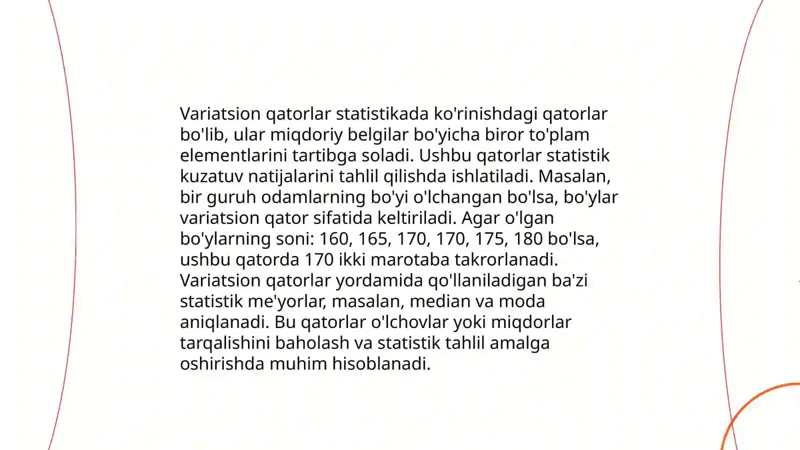 Variatsion qatorlar ishlab chiqish 3