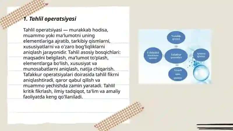 Tafakkur operatsiyalari 3