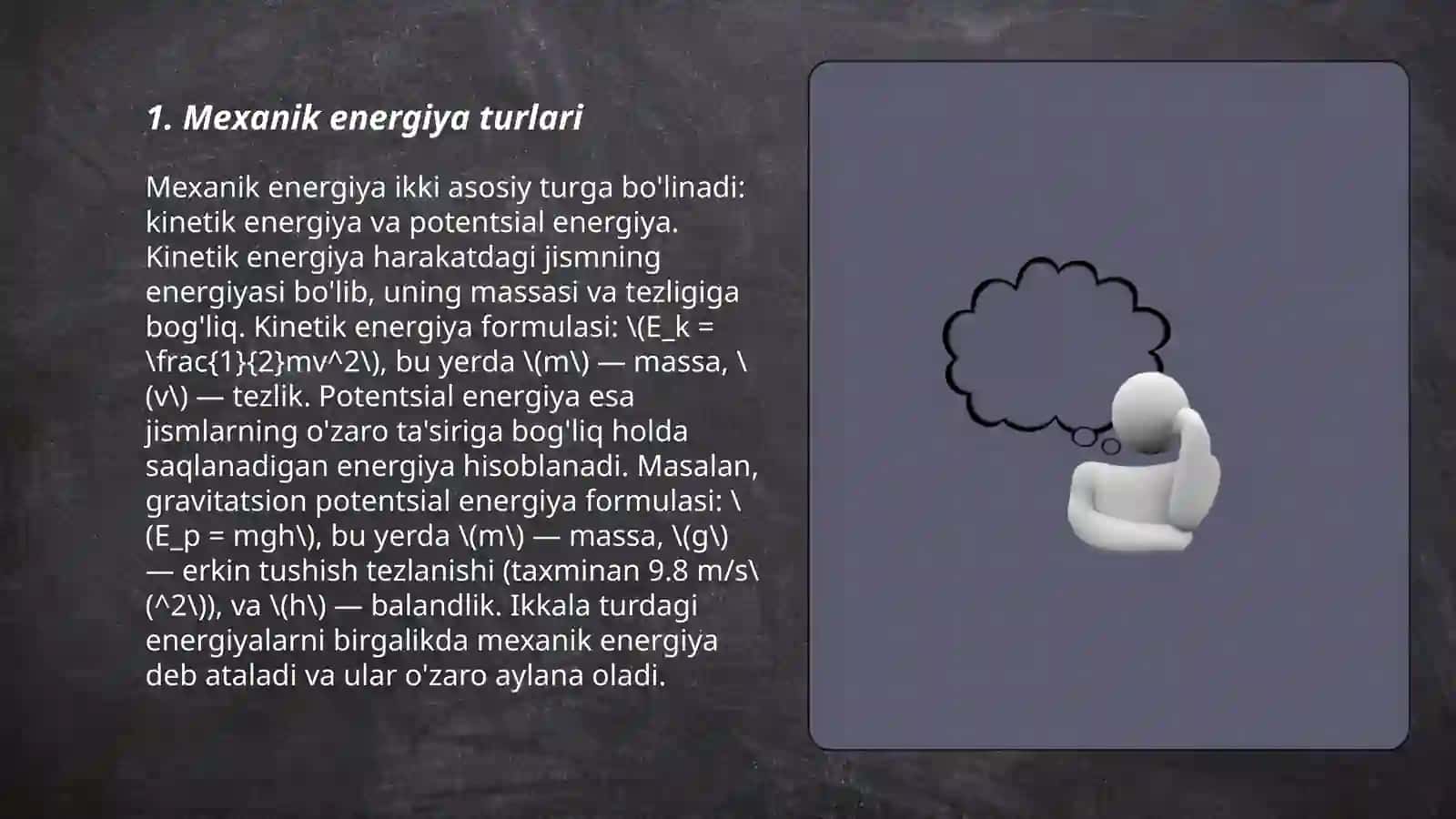 Mexanik energiya turlari 3