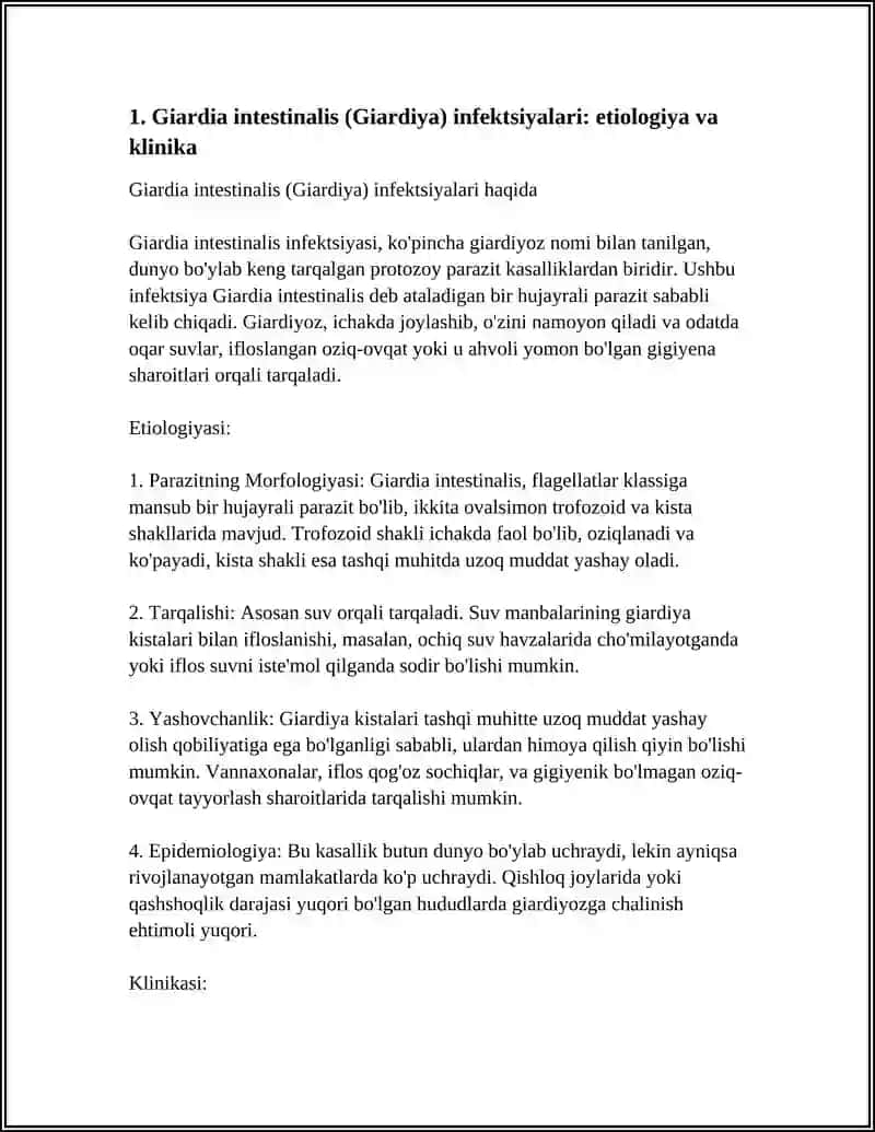 ODAMDA PARAZITLIK QILUVCHI SODDA HAYVONLAR 3