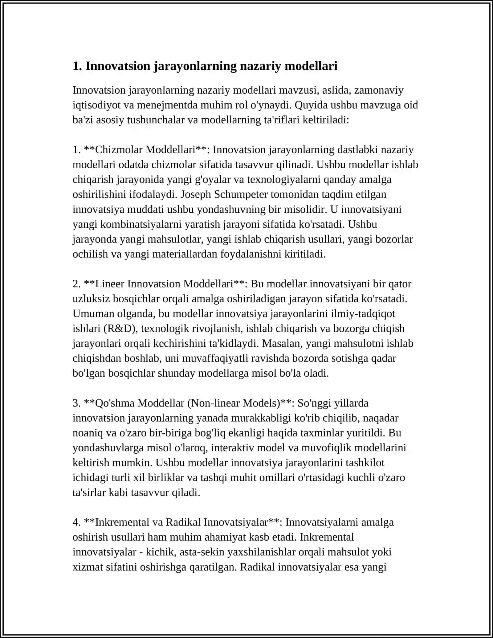 INNAVATSION JARAYONLARNING MODELLARI 3