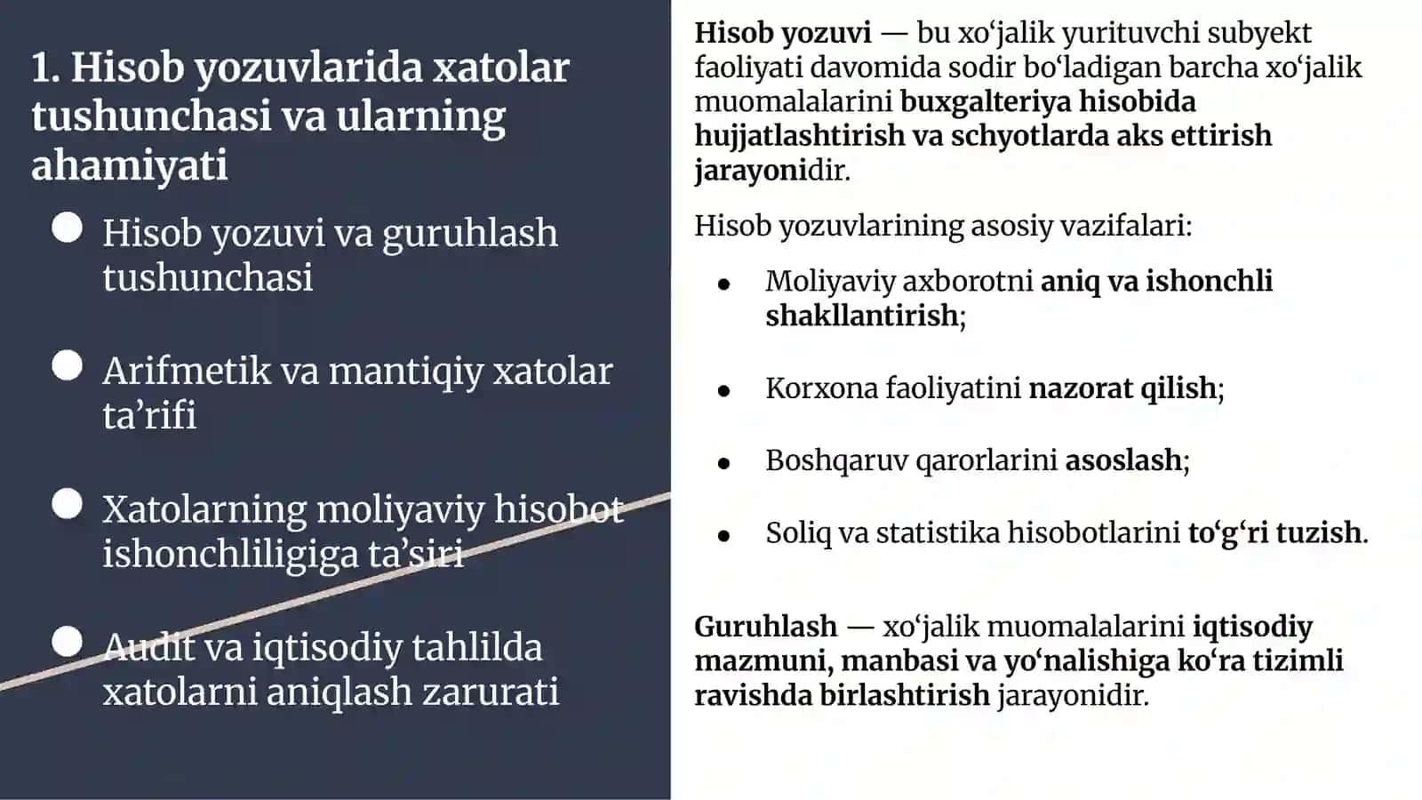Xatolarni tabaqalashtirish 3