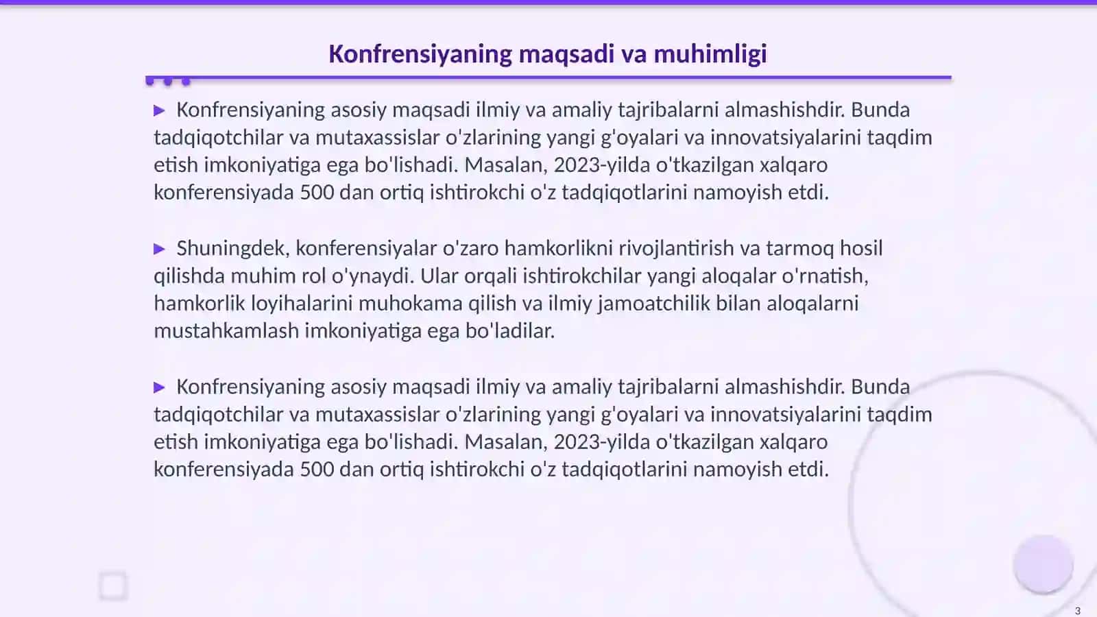 Konfrensiyaning maqsadi va vazifalari 3