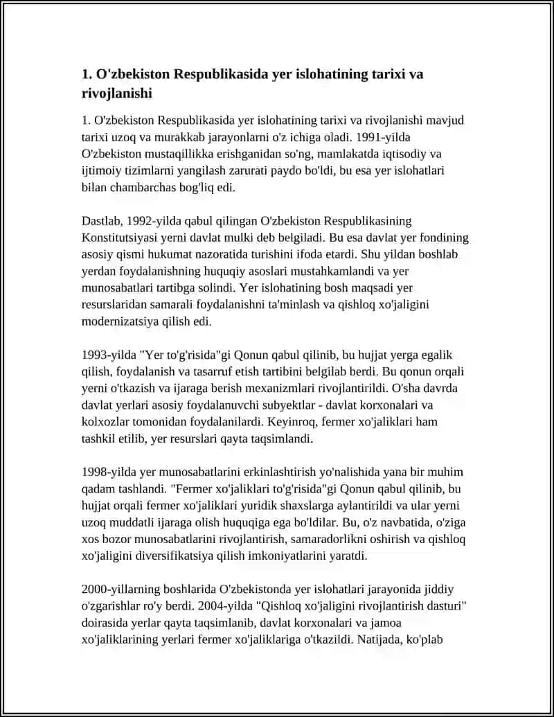 O'ZBEKISTON RESPUBLIKASIDA YER ISLOHATI 3