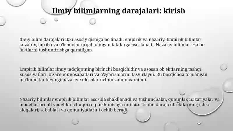 Ilmiy bilish darajalari: empirik va nazariy bilish 3