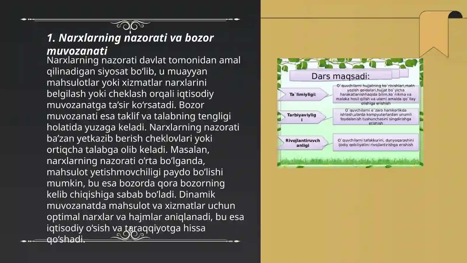 Narxlarning nazorati va bozor muvozanati 3
