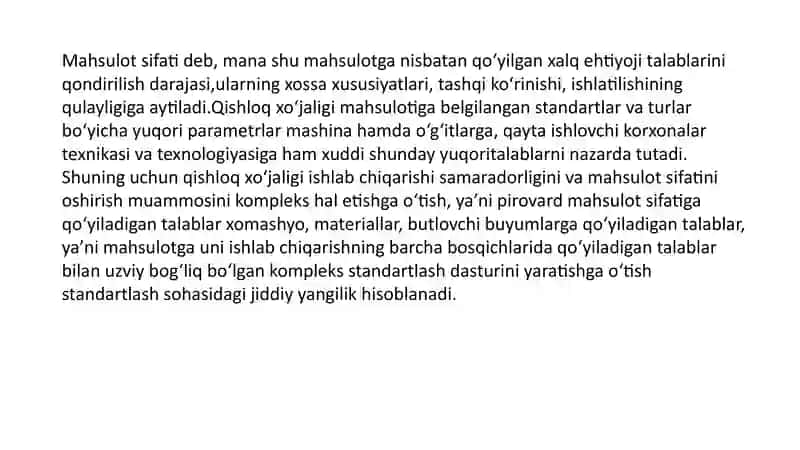 MAHSULOTNI SARALASH TARTIBI 3