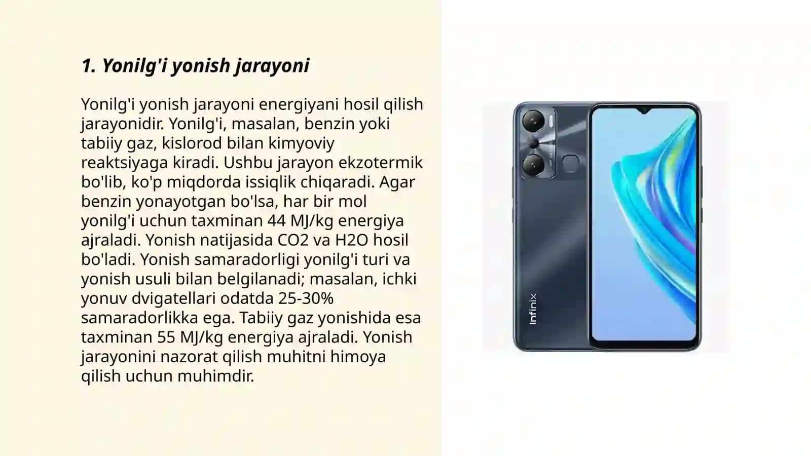 Yonilg'i yonishidan chiquvchi issiqlik 3