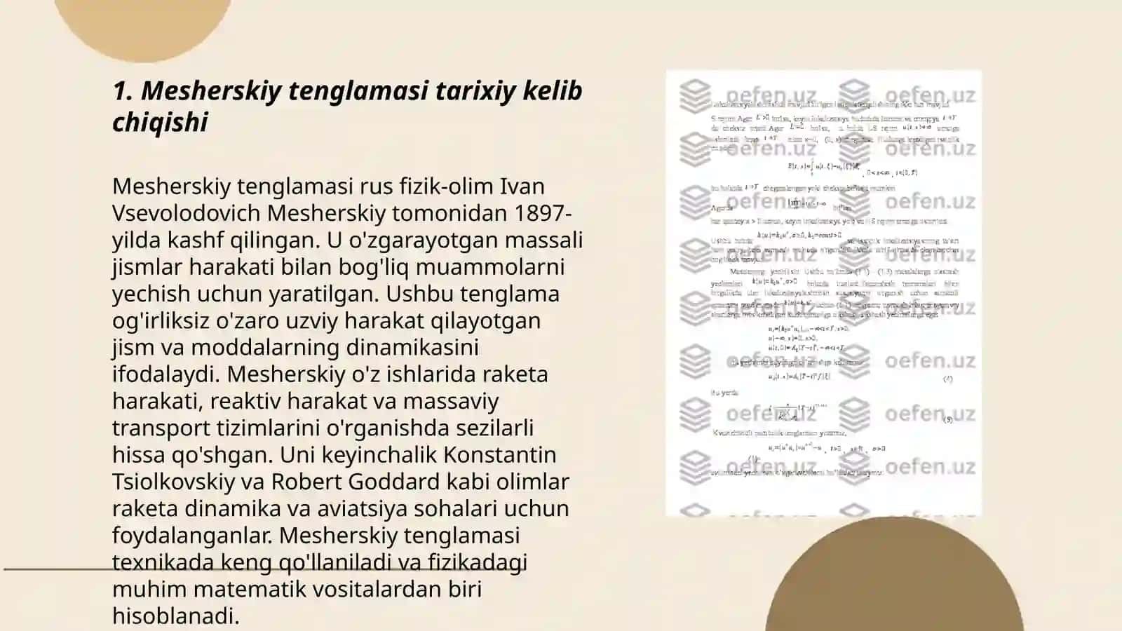 Mesherskiy tenglamasi 3