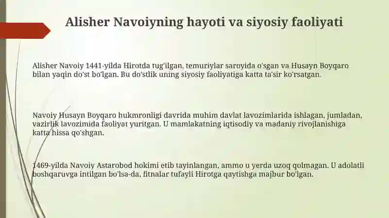 Alisher Navoiy hayoti va ijodi 3