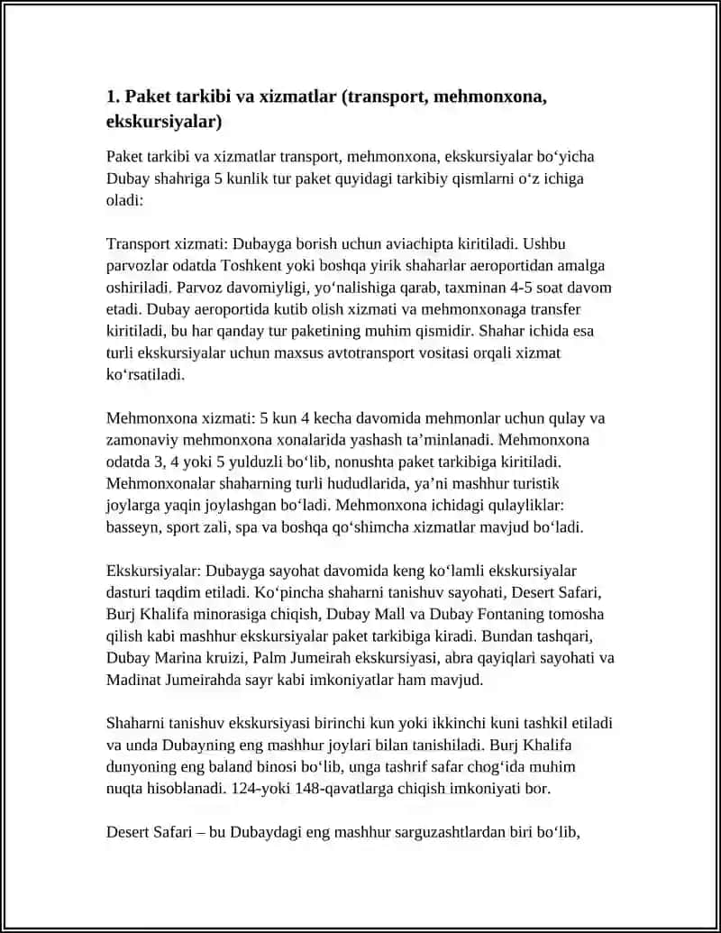 DUBAY SHAHRIGA 5 KUNLIK TUR PAKET 3