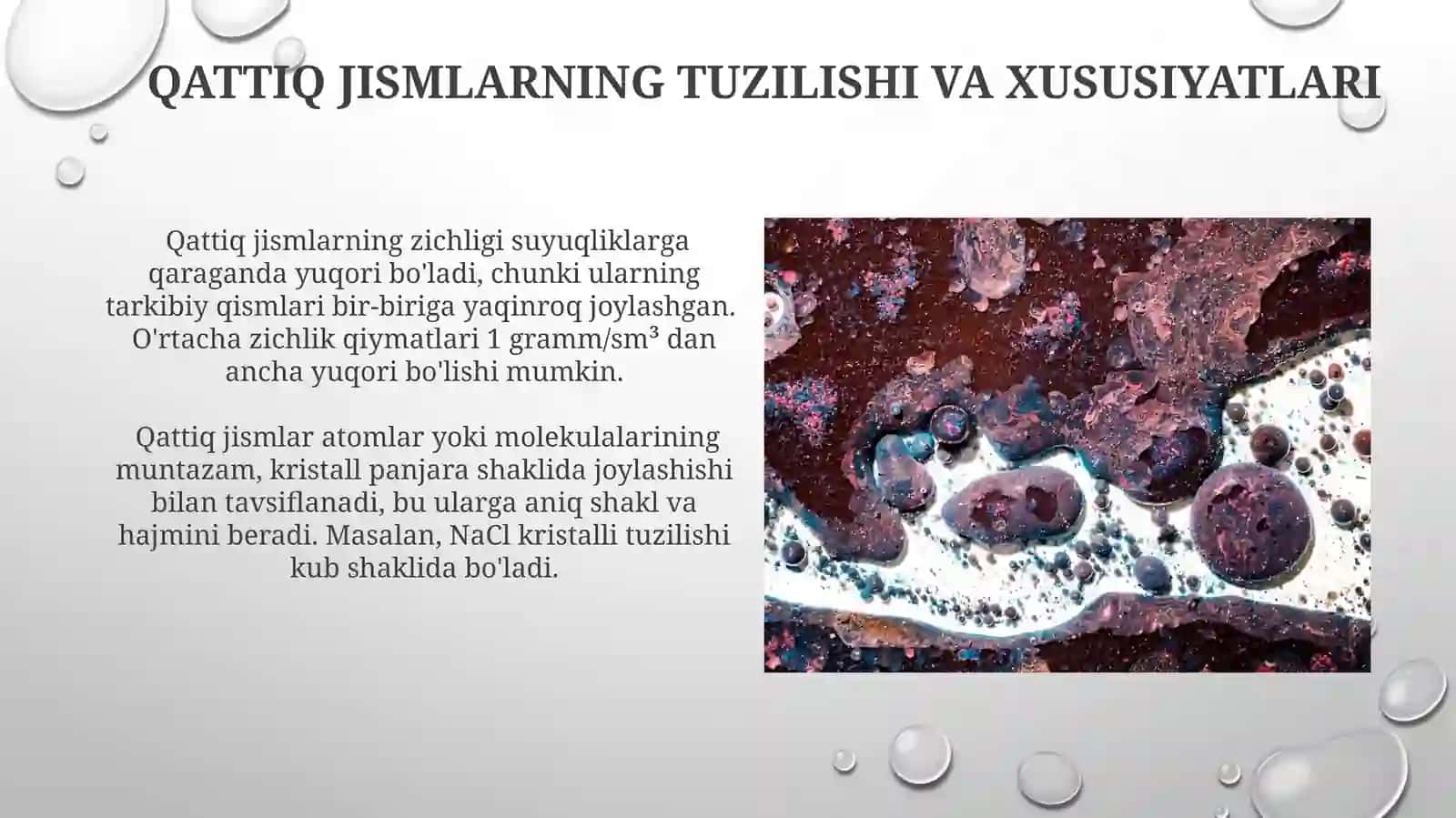SUYUQLIKLAR VA QATTIQJISMLAR 3