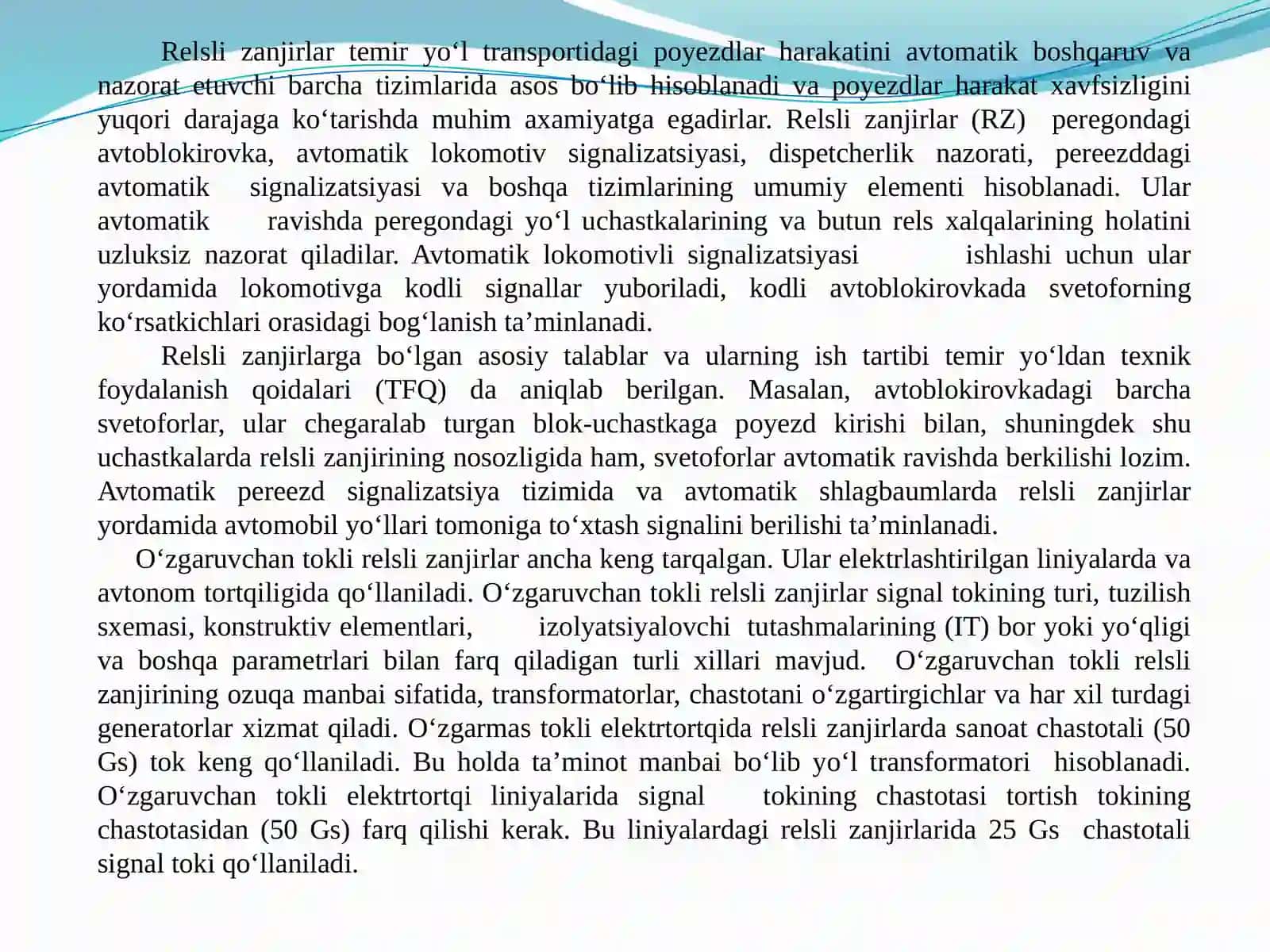 TEMIR YO‘L TRANSPORTIDA AVTOMATIKA VA TELEMEXANIKA 3