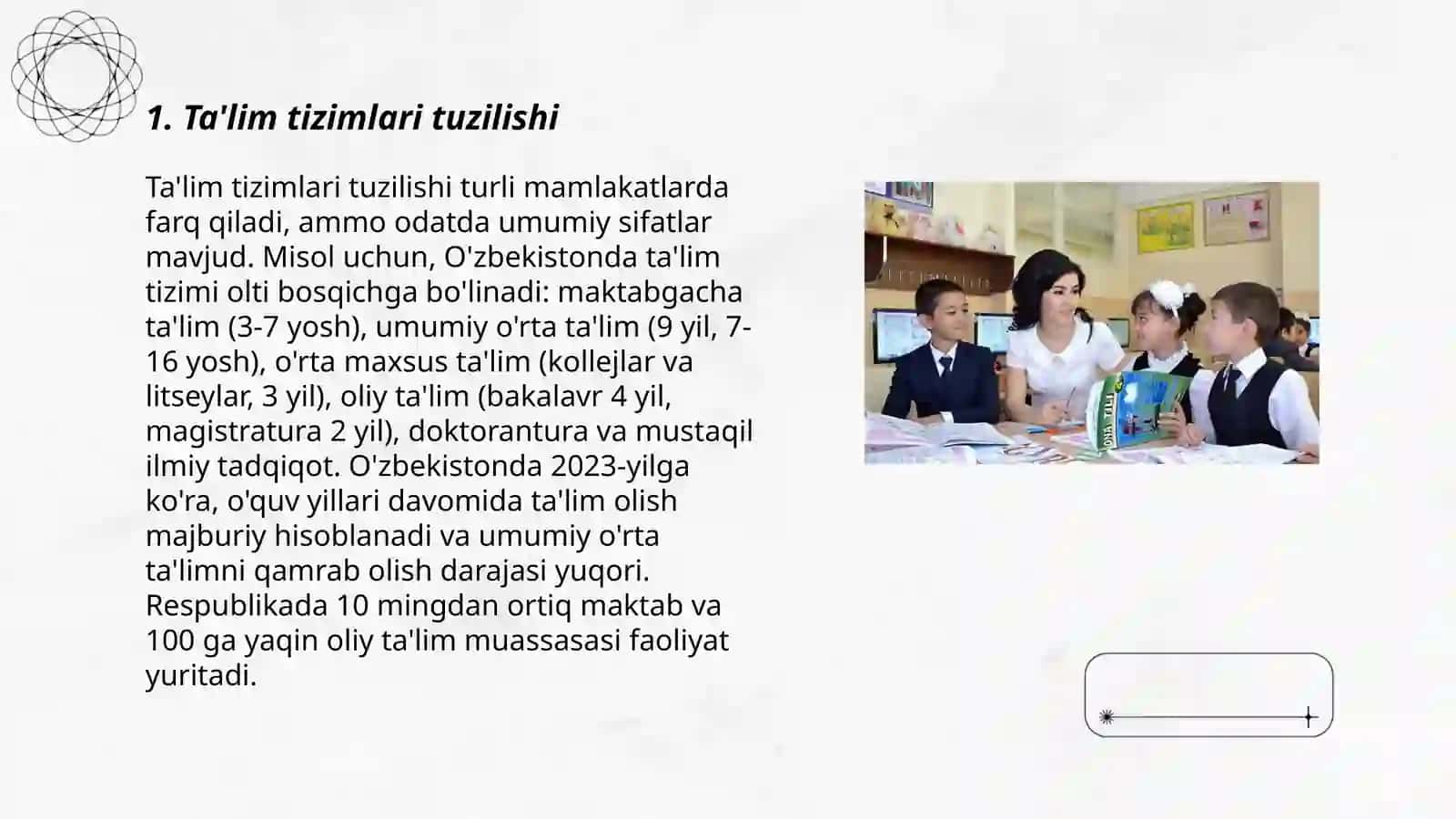 Ta'lim tizimlari tuzilishi 3
