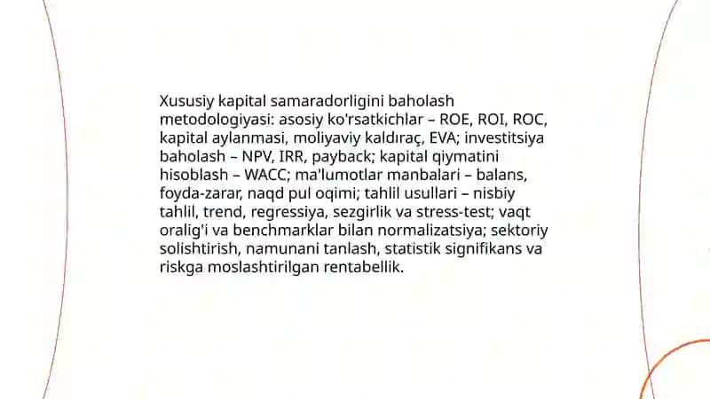Xususiy kapitaldan foydalanish samaradorligining tahlili 3