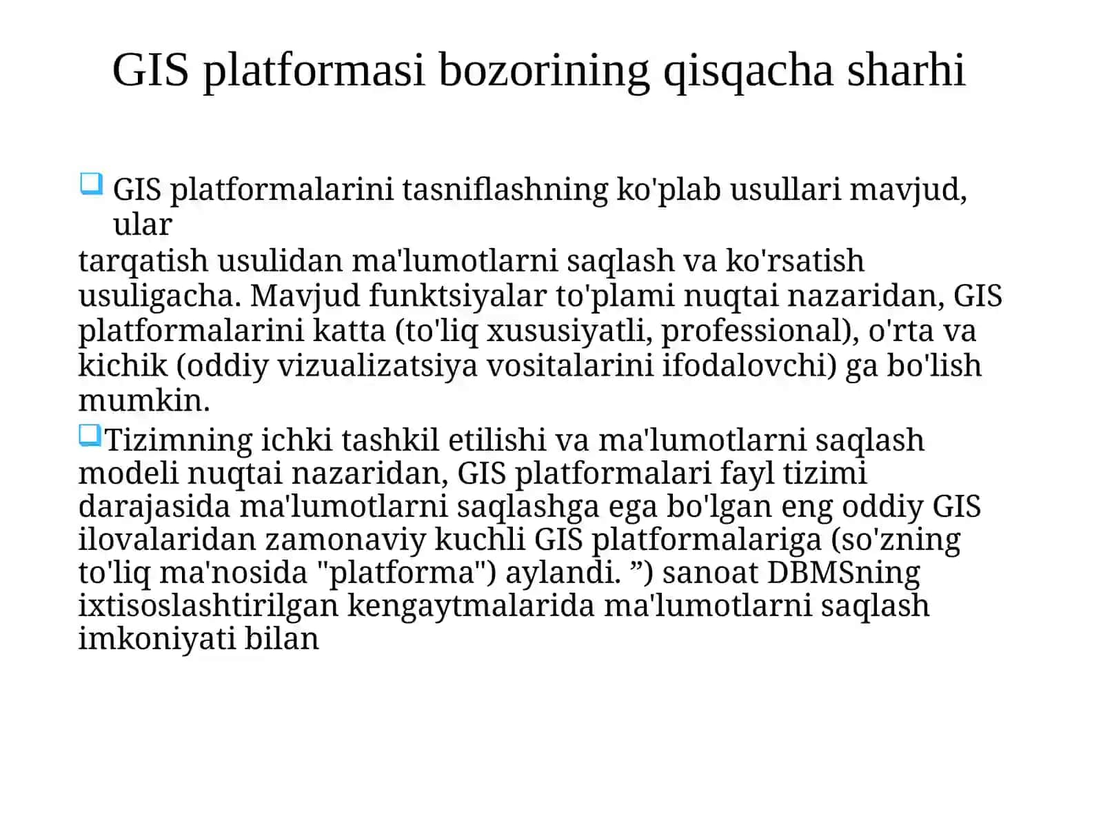 Web GIS: texnologiyalar va foydalanish istiqbollari 3