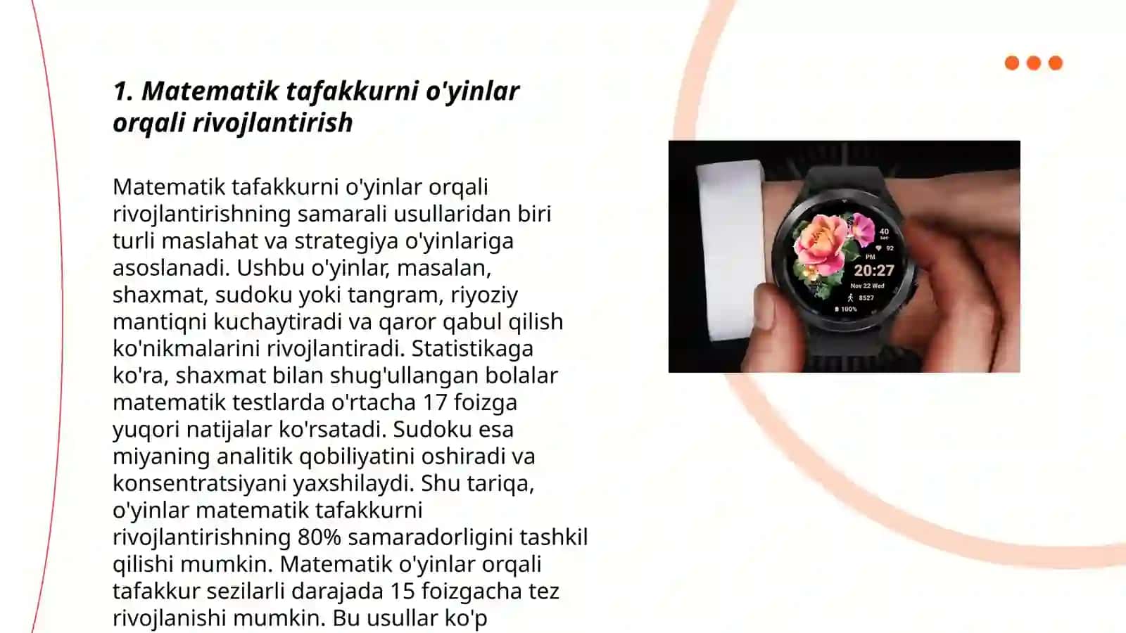 Matematik o'yinlar orqali rivojlantirish 3