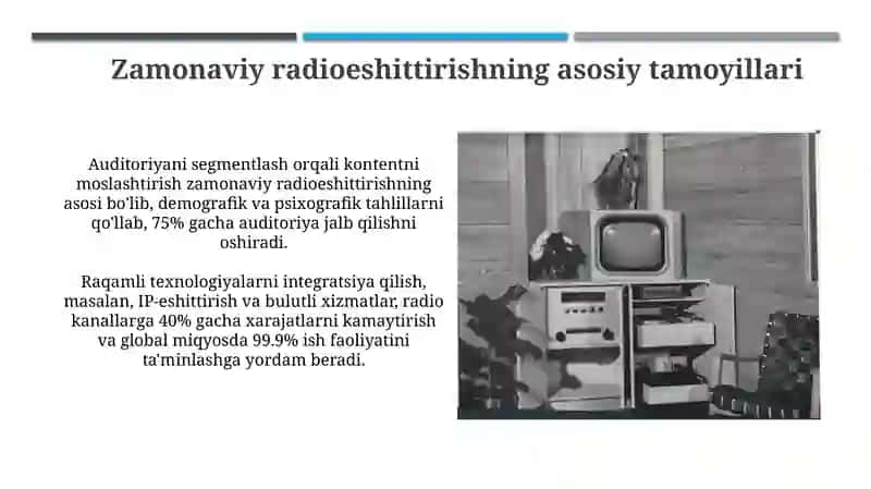Zamonaviy radioeshittirishning asosiy tamoyillari 3