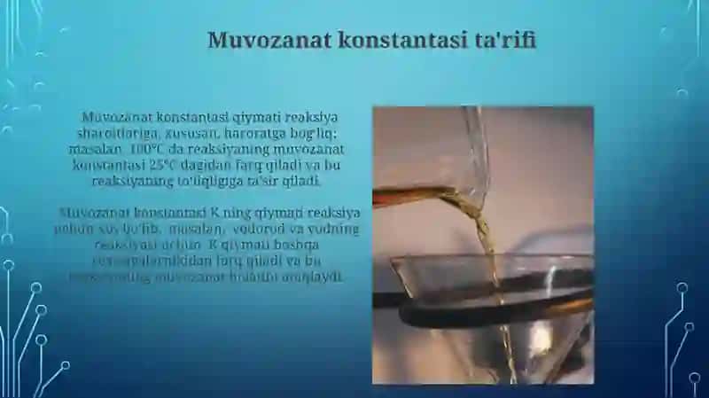 Kimyoviy reaksiya muvozanati konstantasi 3
