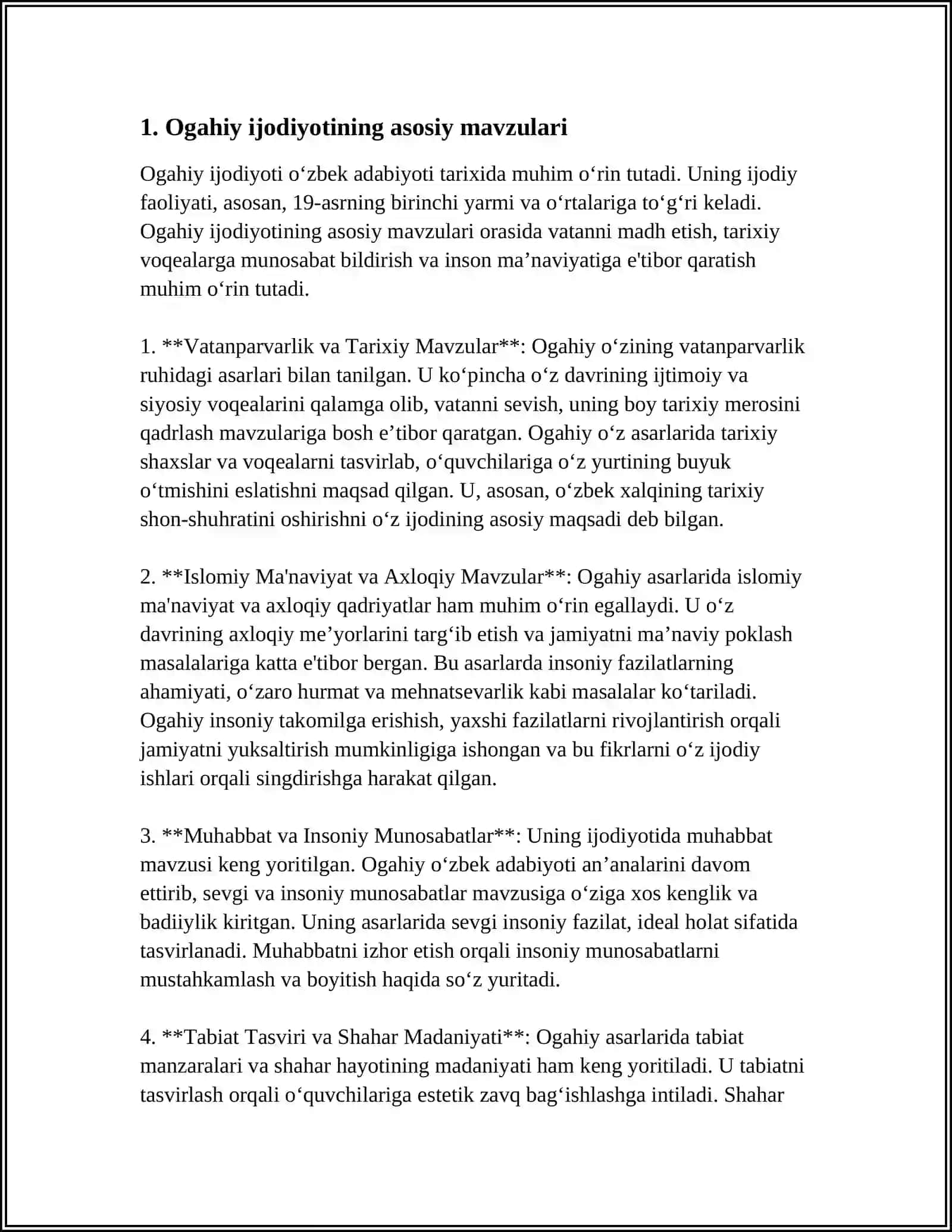 Ogahiy G'azallari 3