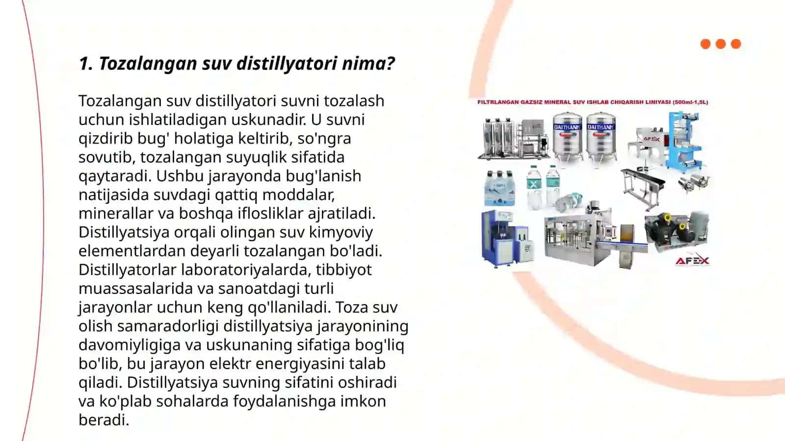 Tozalangan suv Distillyator 3