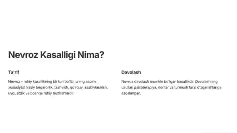 Nevroz kasalligi, sabablari va davolash usullari 3