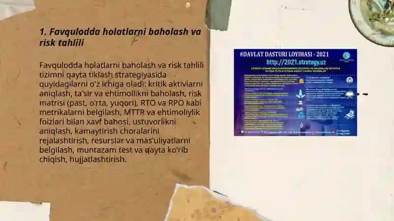 Tizimni qayta tiklash strategiyasi 3