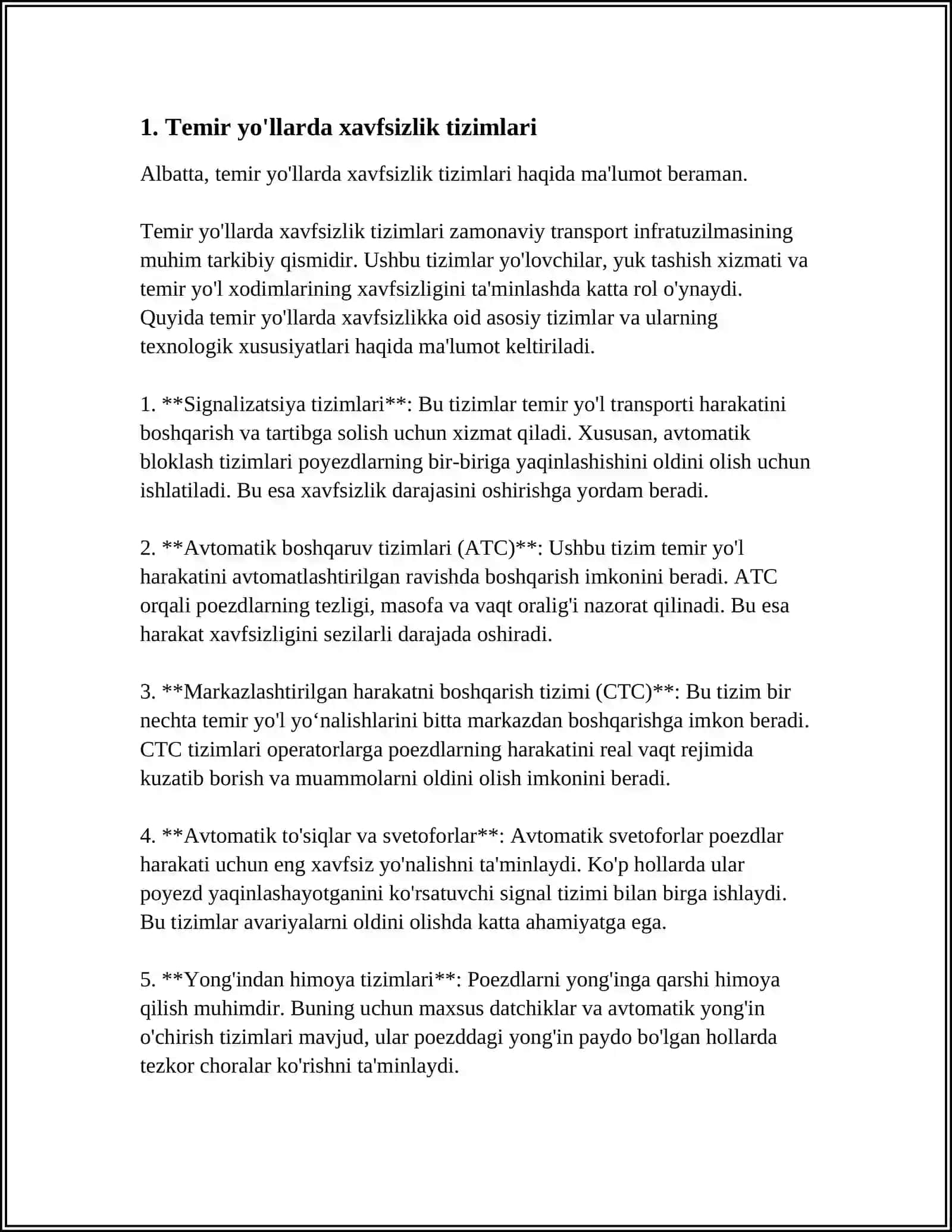 TEMIR YÕLLARDA AJRATISH PUNKTLARI 3