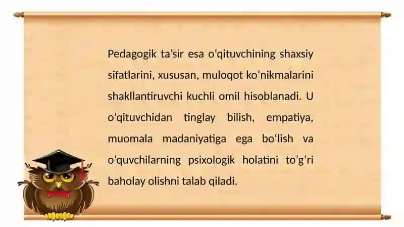 O‘qituvchining Kommunikativ Qobiliyati Pedagogikta’sir 3