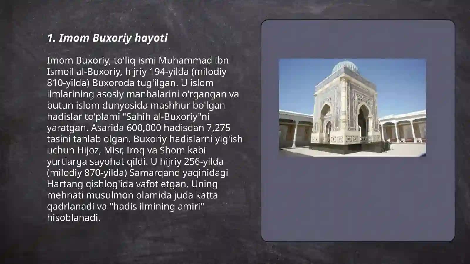 Imom Buxoriy haqida 3
