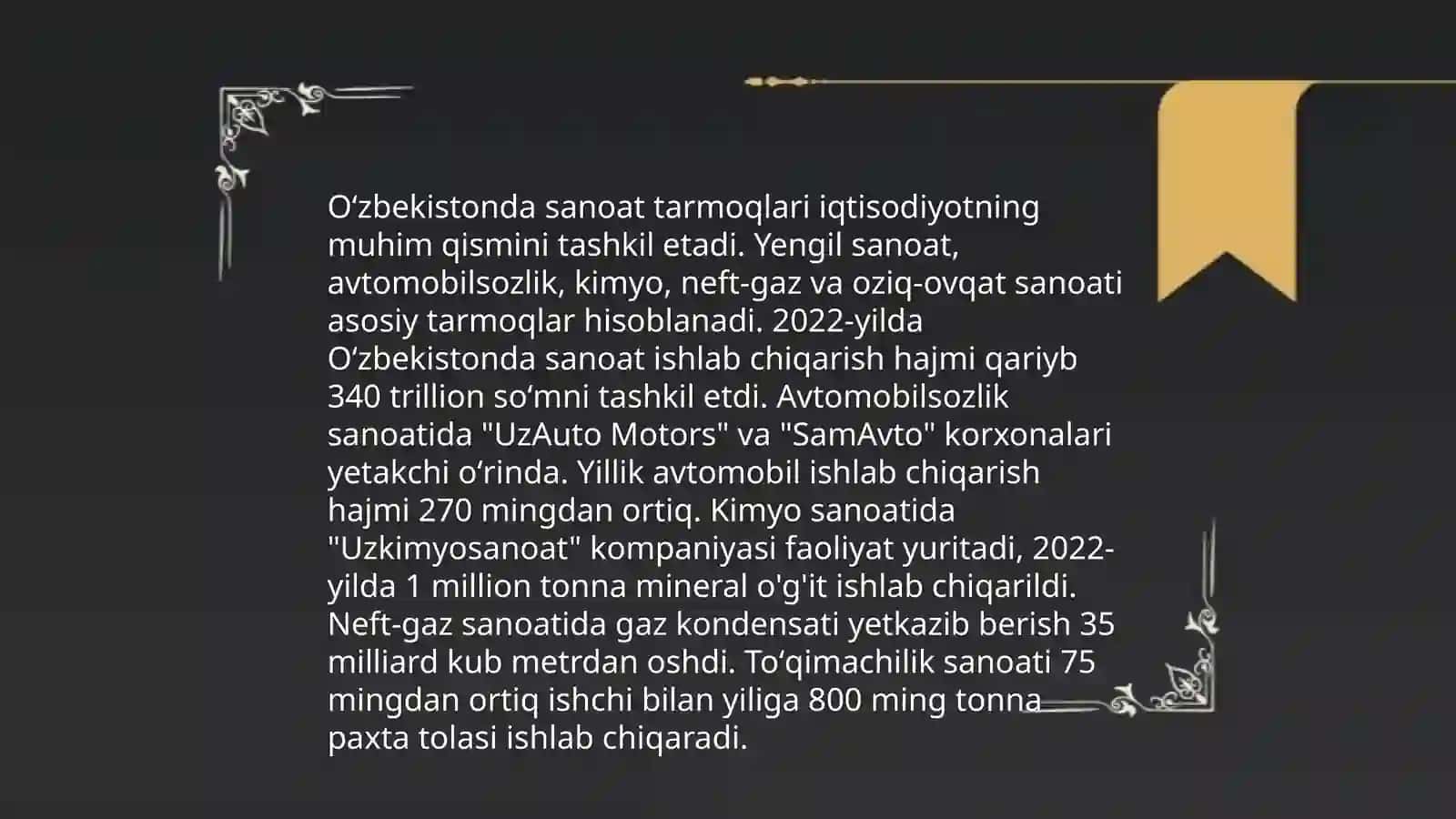 Oʻzbekistonda ishlab chiqarish tarkibi 3
