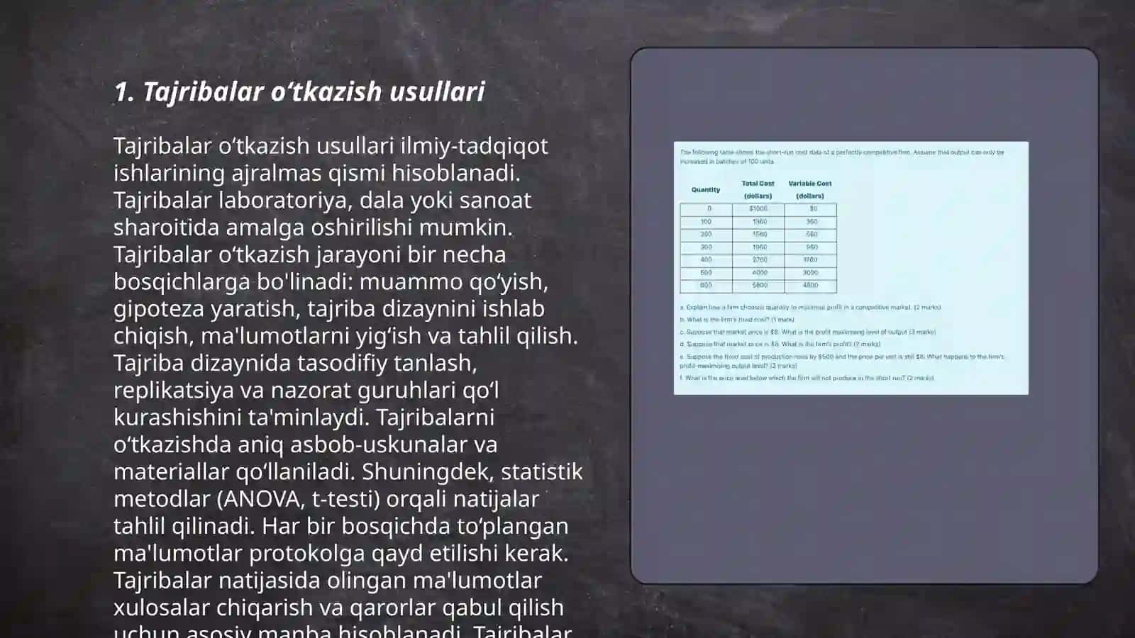 Tajribalar o‘tkazish usullari 3