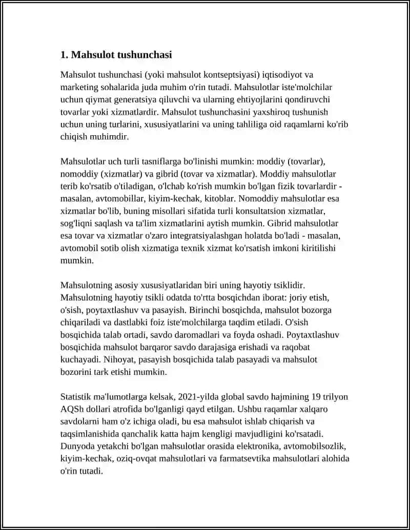 Mahsulot tushunchasi 3