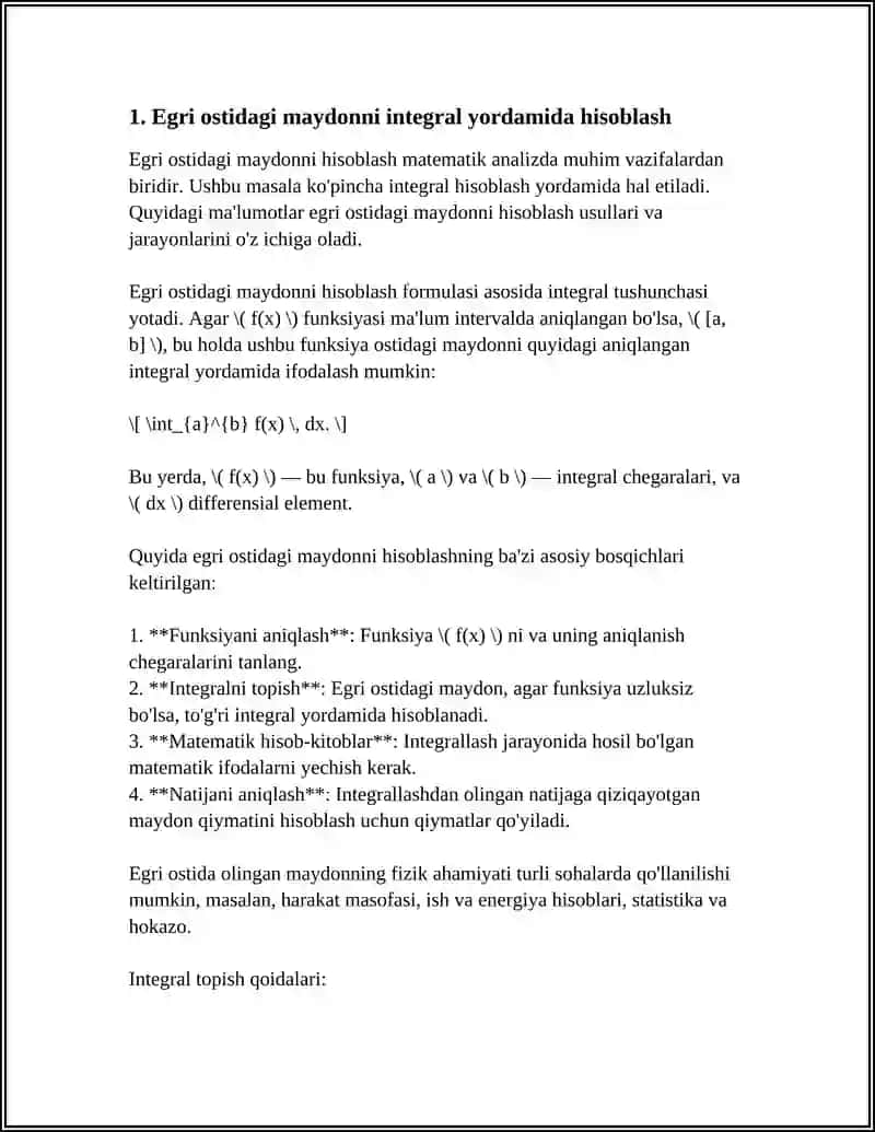 INTEGRALLARNING QO'LLANILISHI 3