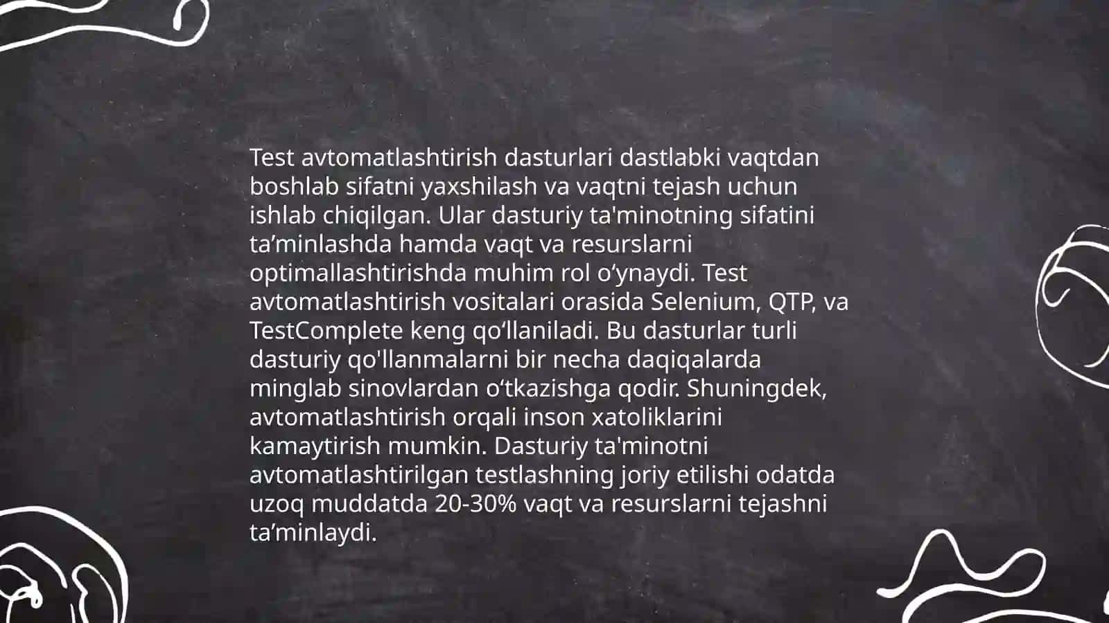 Test avtomatlashtirish dasturlari 3