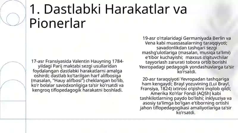 Tiflopedagogikaning rivojlanish tarixi 3