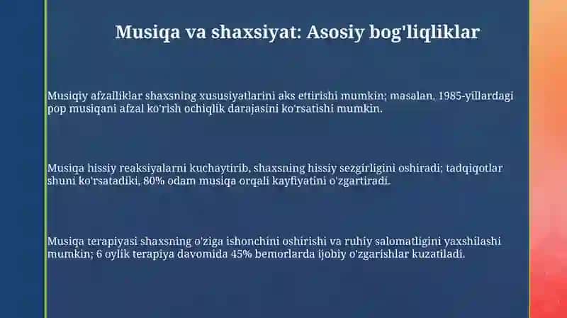 Musiqa va shaxsiyat 3