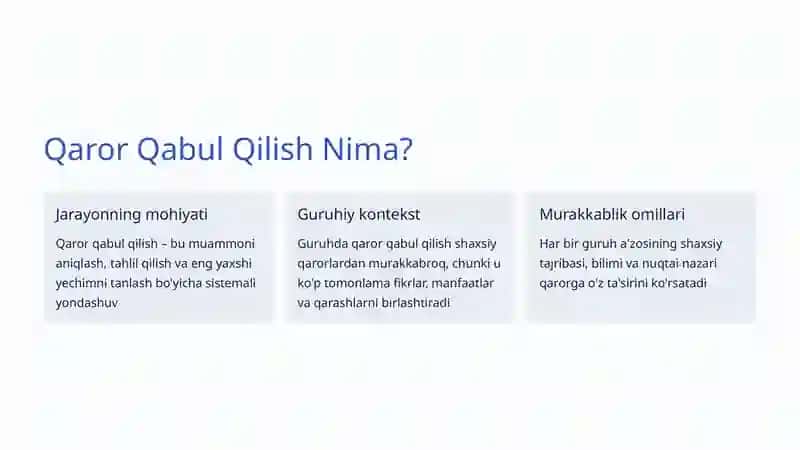 Qaror Qabul Qilish: Psixologiya va Amaliyot 3